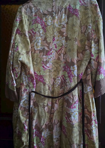 Uzun Bej Bohem Kimono - Görsel 5