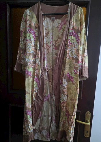 Uzun Bej Bohem Kimono - Görsel 2