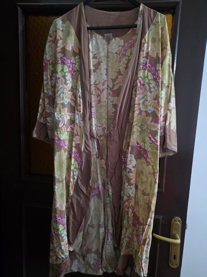 Uzun Bej Bohem Kimono - Görsel 2
