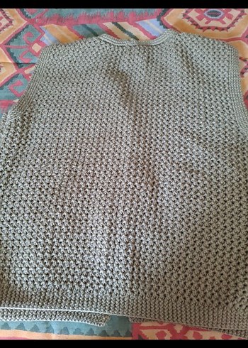 2 xl beden Gri Örgü Kadın Yelek - Görsel 2