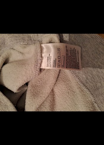 s beden H&M MARKA Kadın Gri Kapüşonlu Baskılı Sweatshirt - Görsel 7