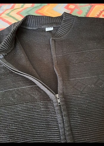 m beden Siyah Örgü Erkek Hırka - Görsel 4