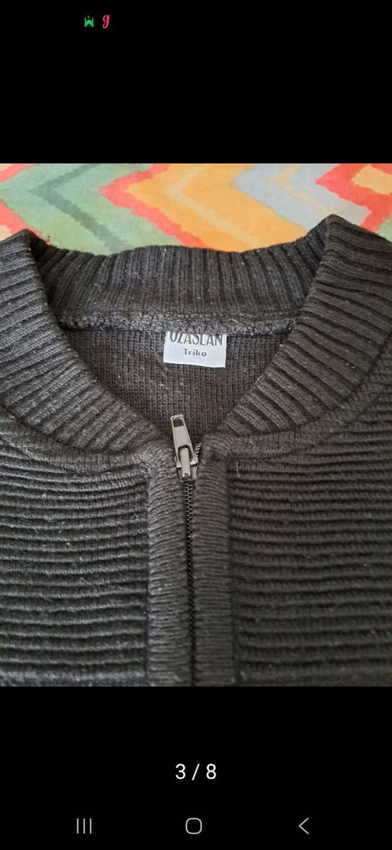 m beden Siyah Örgü Erkek Hırka - Görsel 3