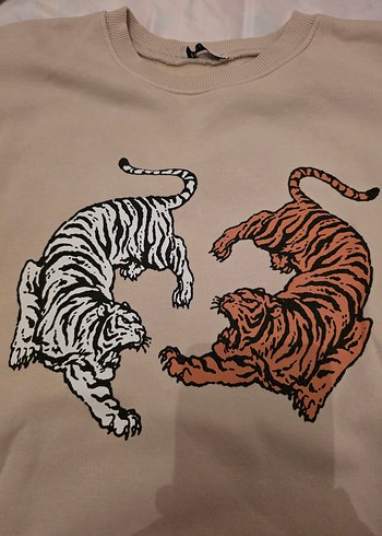 addax s beden Kadın Baskılı Sweatshirt - Görsel 4