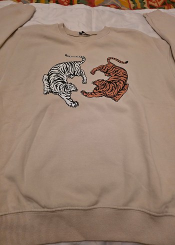 addax s beden Kadın Baskılı Sweatshirt - Görsel 5