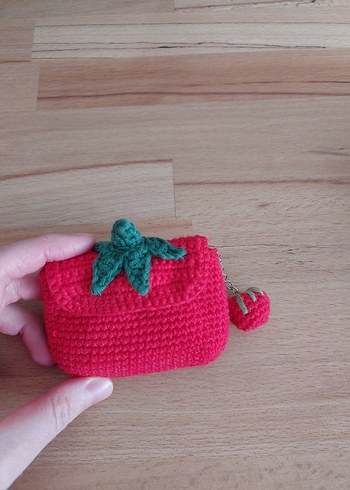 Domates Örgü Cüzdan - Görsel 2