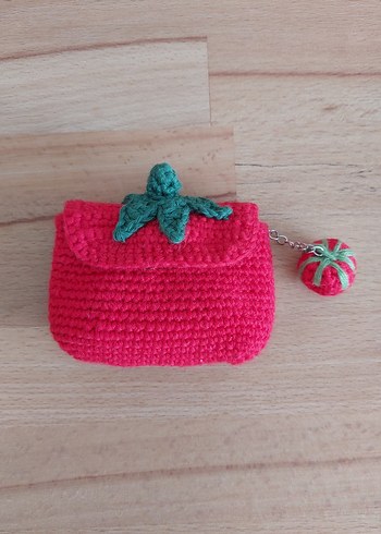 Domates Örgü Cüzdan - Görsel 3