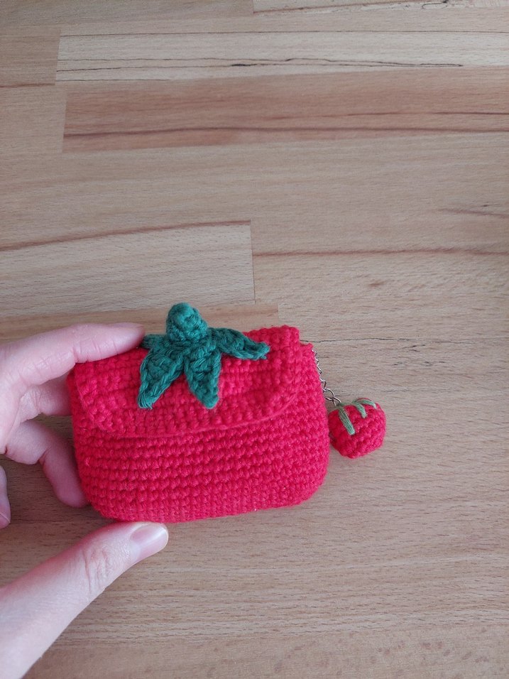 Domates Örgü Cüzdan - Görsel 2