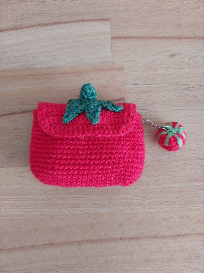 Domates Örgü Cüzdan - Görsel 3