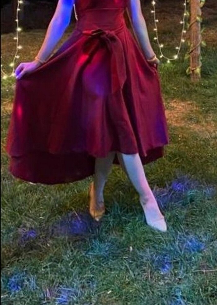 Trendyol kırmızı midi elbsie - Görsel 3