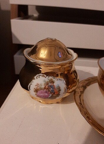 Bavaria antika altın kaplama fincan 