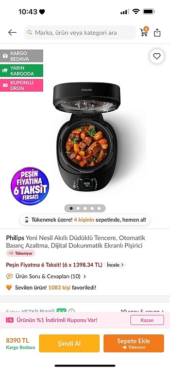 Philips elektrikli akıllı düdüklü