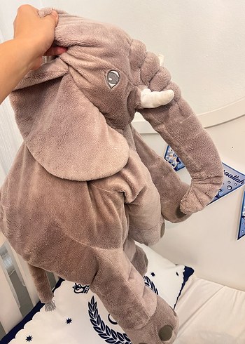  Beden Yumuşak Gri Fil Peluş Oyuncak