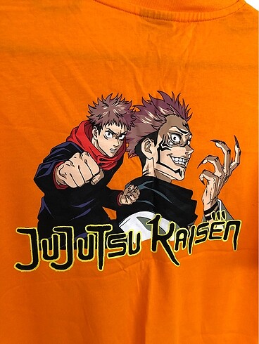 m Beden turuncu Renk Jujutsu kaisen tshirt