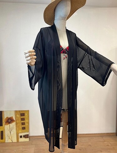 Diğer Siyah tül kimono