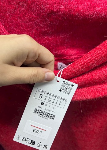 Kırmızı Triko Zara Kazak - Görsel 3