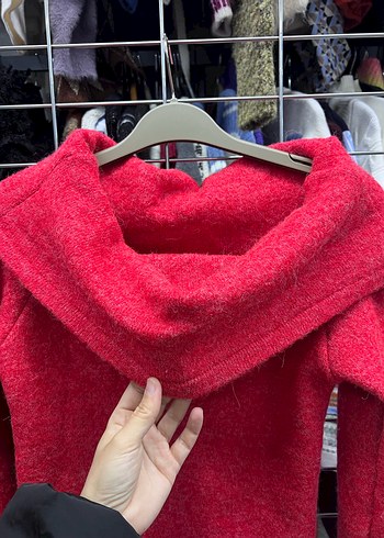 Kırmızı Triko Zara Kazak - Görsel 4