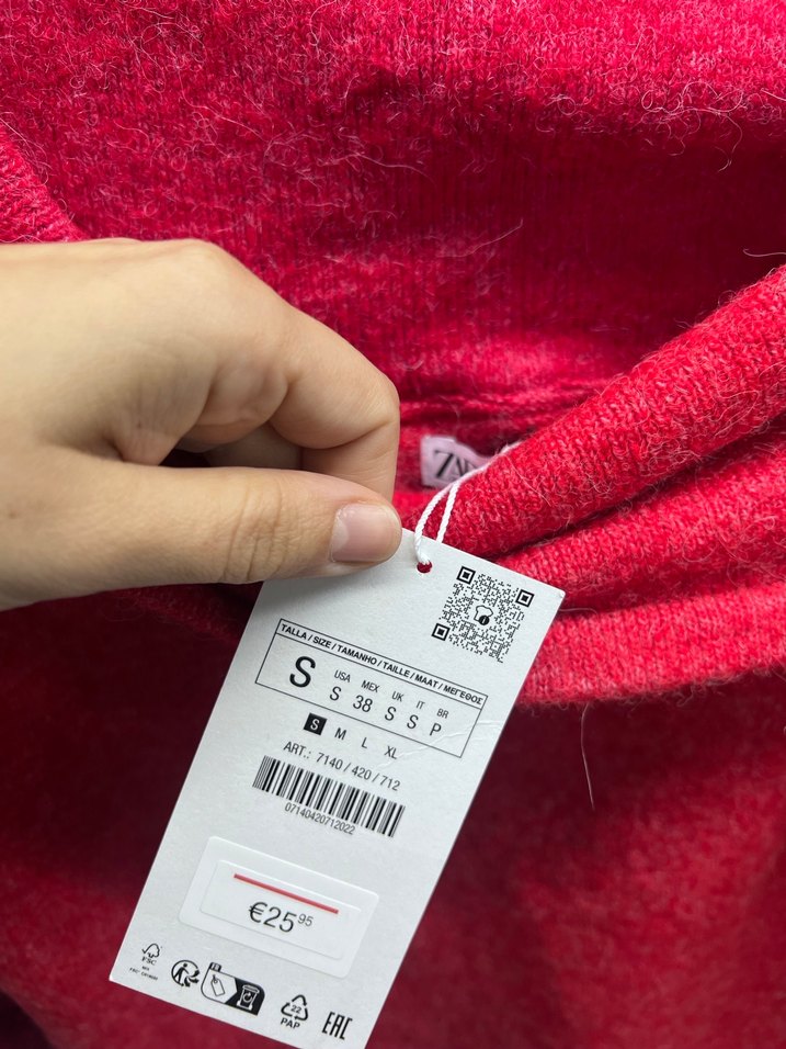 Kırmızı Triko Zara Kazak - Görsel 3