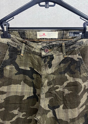 Kemerli Kamuflaj Desenli Kadın Kumaş Pantolon - Görsel 2