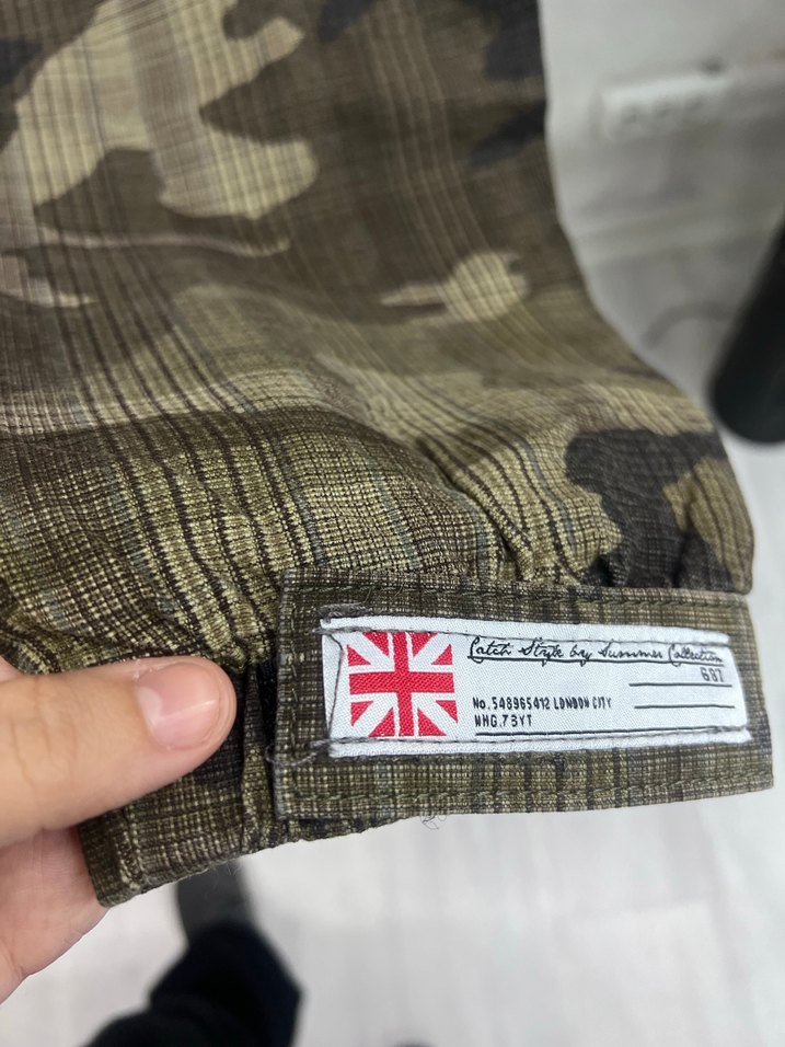 Kemerli Kamuflaj Desenli Kadın Kumaş Pantolon - Görsel 4