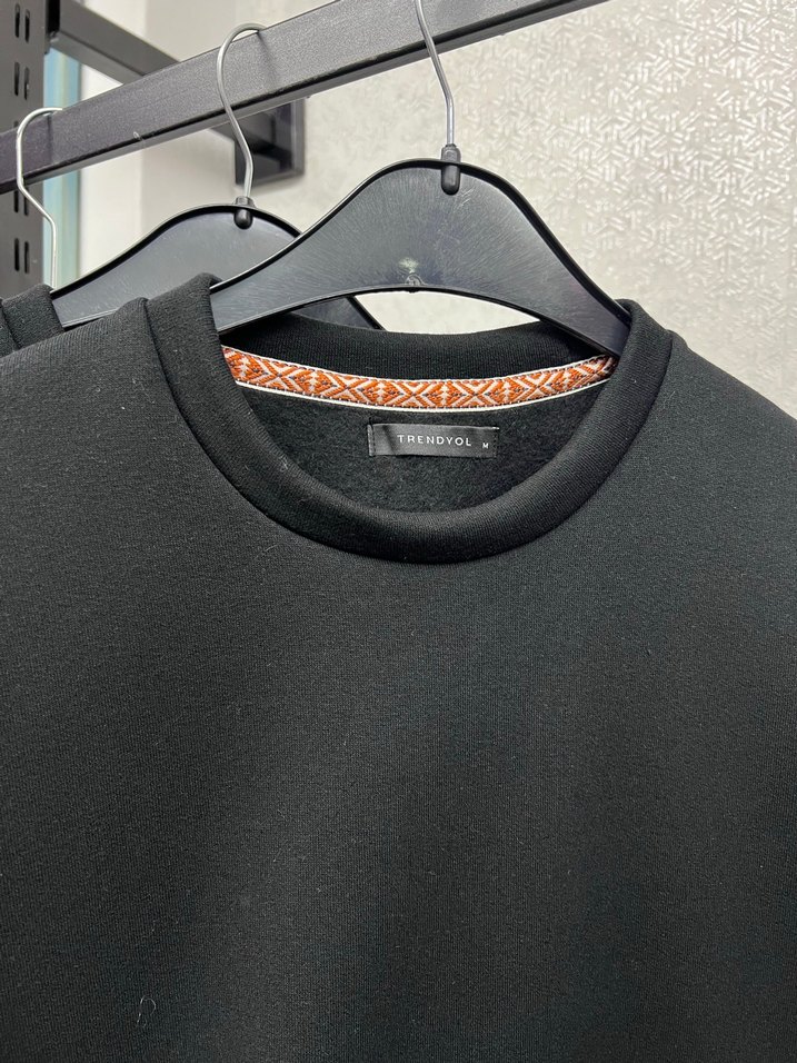 Siyah Oversize Sweatshirt - Görsel 5