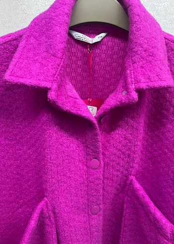 Pembe Düğmeli Mini Kadın kaşe - Görsel 6