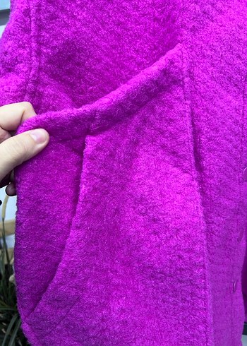 Pembe Düğmeli Mini Kadın kaşe - Görsel 9