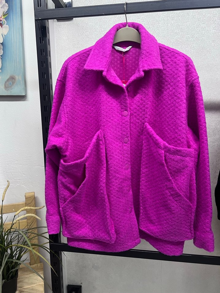 Pembe Düğmeli Mini Kadın kaşe - Görsel 5