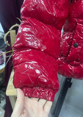 Kırmızı Fermuarlı Kadın Kışlık Mont - Görsel 6