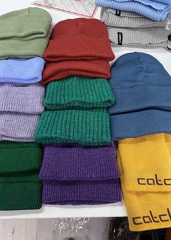 Çok Renkli Örgü kadın atkı bere - Görsel 12