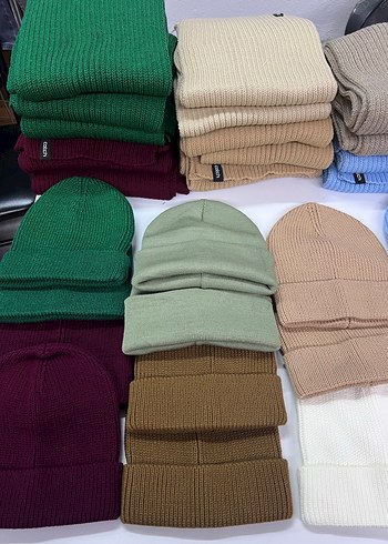 Çok Renkli Örgü kadın atkı bere - Görsel 2