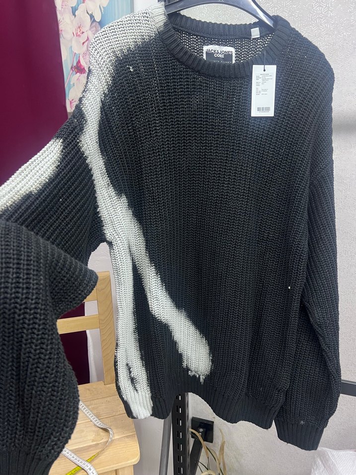 Gri Batik Desenli erkek kazak - Görsel 2