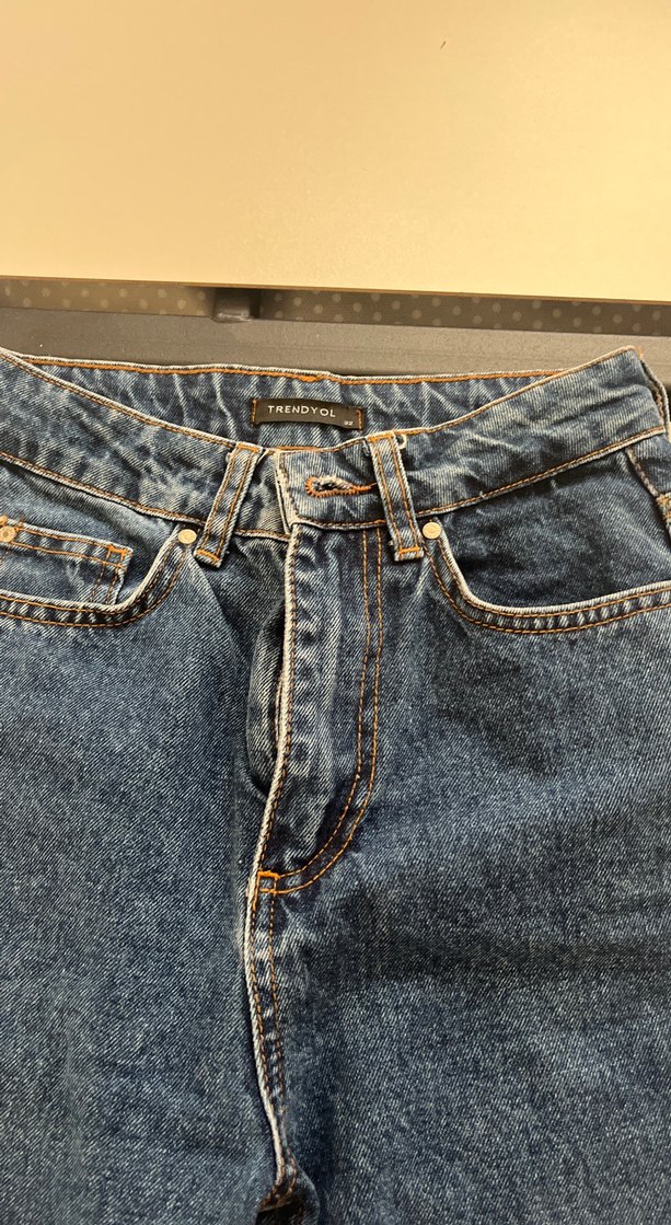 Kadın Lacivert Bol Kesim Midi Kot Pantolon - Görsel 2