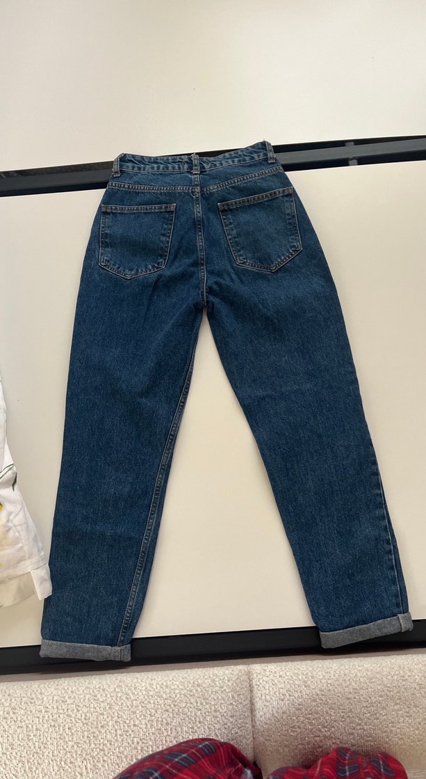 Kadın Lacivert Bol Kesim Midi Kot Pantolon - Görsel 3