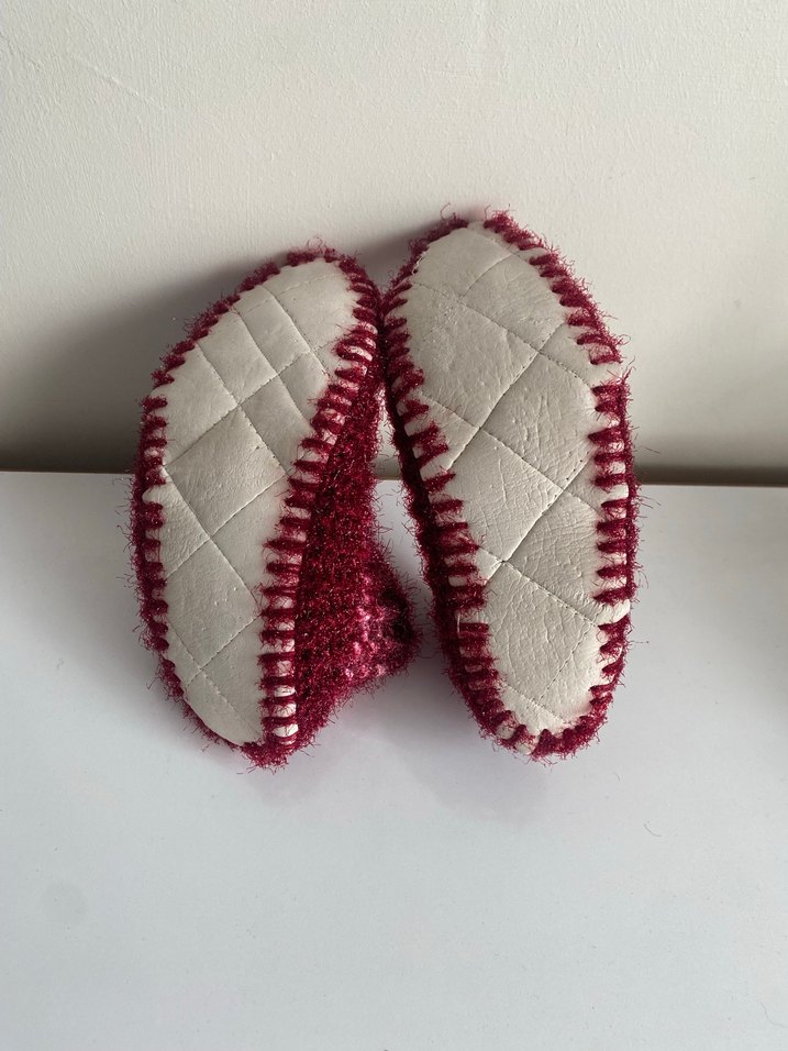 Bordo Örgü Kız Çocuk Ev Terliği - Görsel 3