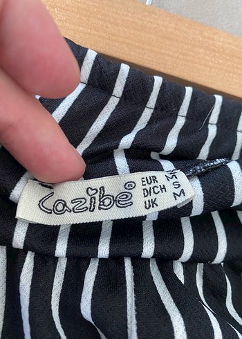 Çizgili Pilili Siyah Cigarette Pantolon - Görsel 2