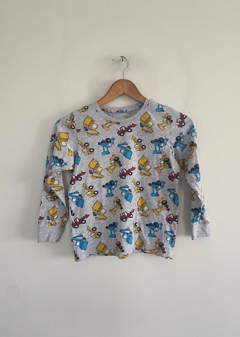Gri Baskılı Erkek Çocuk Pijama