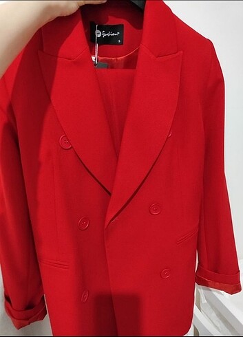 Kırmızı Takım ceket pantolon