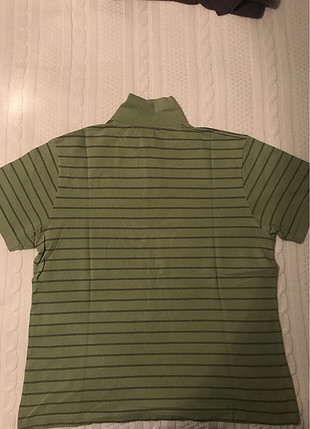 xl Beden Esprit yeşil çizgili erkek tişört