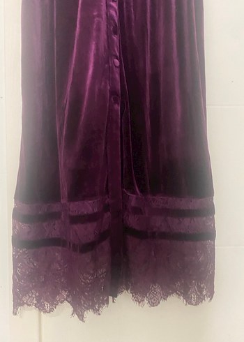 Kadife Büyük Beden Elbise - Görsel 4