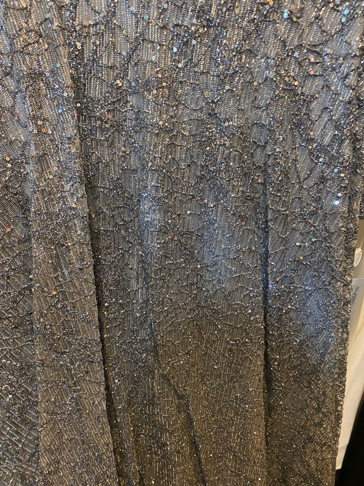 Gri Uzun Kollu Drapeli Kadın Abiye Elbise - Görsel 4