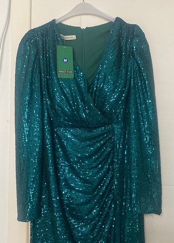 Yeşil Payet Elbise - Görsel 2