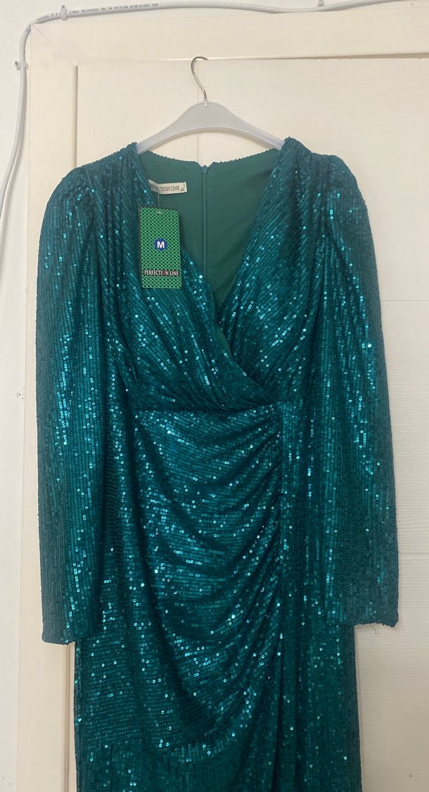 Yeşil Payet Elbise - Görsel 2