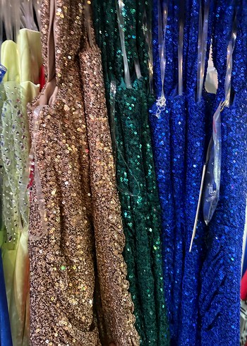 Drapeli Parlak Mavi Uzun Abiye Elbise - Görsel 5