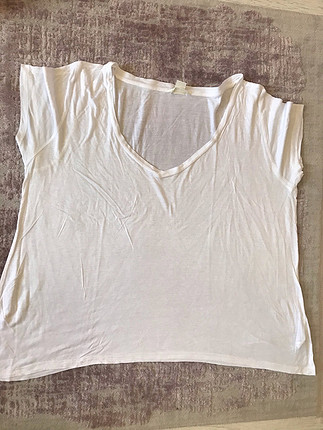 xl Beden Beyaz v yaka tişört