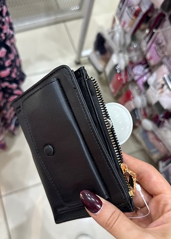 Diğer Diger Siyah Deri Fermuarlı Kadın Cüzdanı