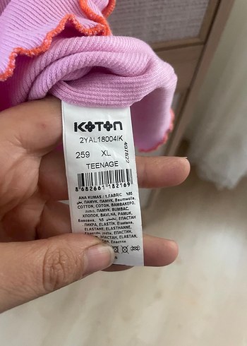 Kız Çocuk Pembe Kısa Kollu Keten Tişört - Görsel 5