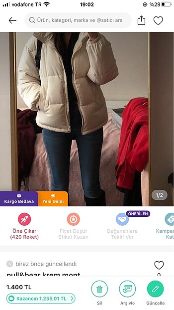 Pull and Bear pull&bear krem mont