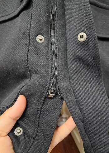 m Beden siyah Renk Erkek Siyah Fermuarlı Midi Mont