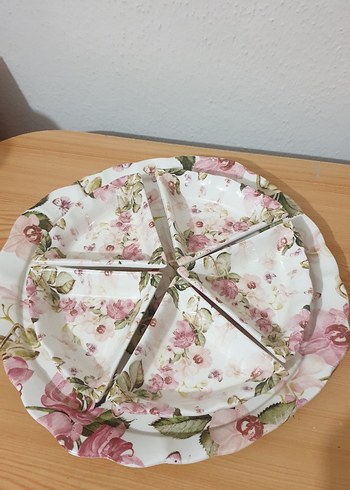 Pembe Çiçek Desenli Vintage Kahvaltılık - Görsel 3